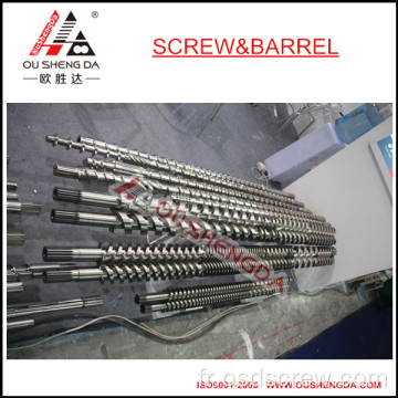 Baril bimétallique à double vis parallèle 90mm pour granulés de PVC/granulation/maître